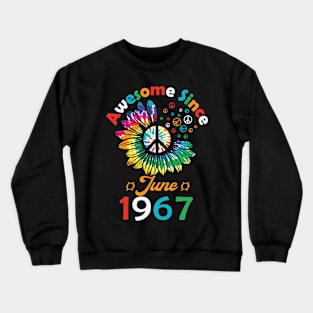 Funny Birthday Quote, Awesome Since June 1967, Retro Birthday Crewneck Sweatshirt